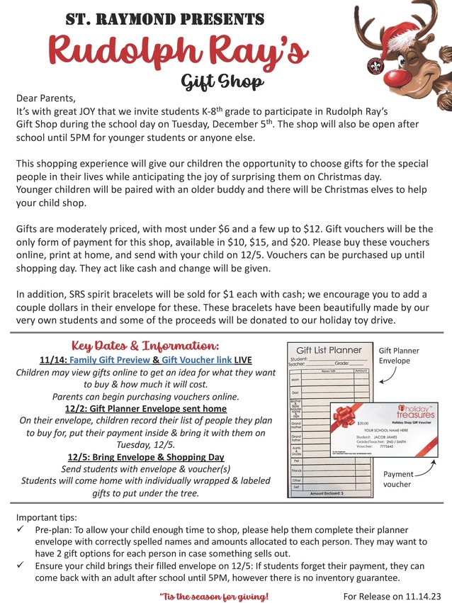 St. Raymond School Rudolph Ray's Gift Shop Mount Prospect, IL